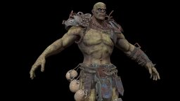 SuperZombie5 ancient, rpg, hunter, unreal, mutant, undead, claws, logger, character, unity, game, pbr, low, poly, skull, animation, monster, rigged, zombie, ghol