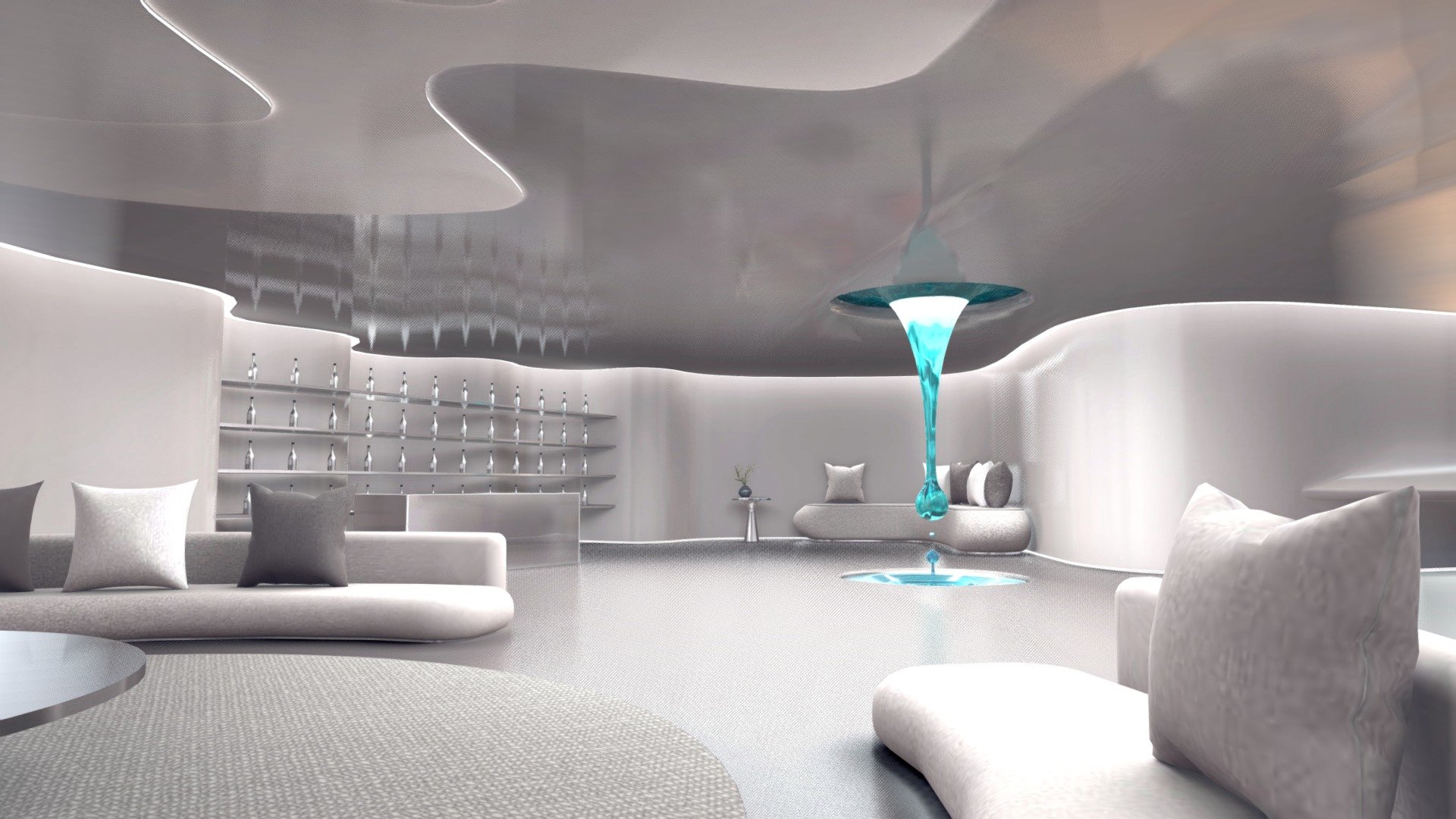 A futuristic living room design with a large area and an organic styling. It includes the surrounding sofa rest area, tea break area, and bar area. A giant solid drop of water suspended from the canopy is acting as an ornamental decorating.
It can also be used as a resting room or lounge




Scaled in real world dimensions

Texture baked already

🔥Note: Spatial seat hotspots supported ( You need to download the additional files which named “with hotspots” ) - Future Living Room | Baked - Buy Royalty Free 3D model by ChristyHsu (@ida61xq) 3d model