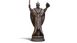 Bronze Monument Statue Priest Monk