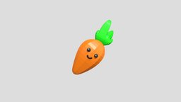 Carrot green, cute, orange, carrot, character, 3d, blender, funny, material