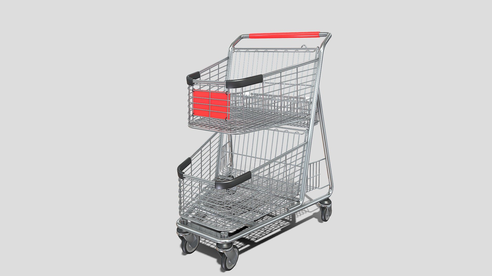 Shopping cart 3d model rendered with Cycles in Blender, as per seen on attached images. 
The model is scaled to real-life scale.

File formats:
-.blend, rendered with cycles, as seen in the images;
-.obj, with materials applied;
-.dae, with materials applied;
-.fbx, with materials applied;
-.stl;

Files come named appropriately and split by file format.

3D Software:
The 3D model was originally created in Blender 3.1 and rendered with Cycles.

Materials and textures:
The models have materials applied in all formats, and are ready to import and render.
Materials are image based using PBR, the model comes with five 4k png image textures.

Preview scenes:
The preview images are rendered in Blender using its built-in render engine &lsquo;Cycles'.
Note that the blend files come directly with the rendering scene included and the render command will generate the exact result as seen in previews.

For any problems please feel free to contact me.

Don't forget to rate and enjoy! - Shopping cart v4 - Buy Royalty Free 3D model by dragosburian 3d model