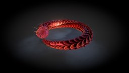 Ouroboros The Calm b3d, illusion, study, painted, viper, snake, culture, ouroboros, mythology, reptile, infinite, loop, serpiente, lowpolymodel, vertebrate, uroboros, blender, pbr, lowpoly, animal, animation, animated, textured, magic