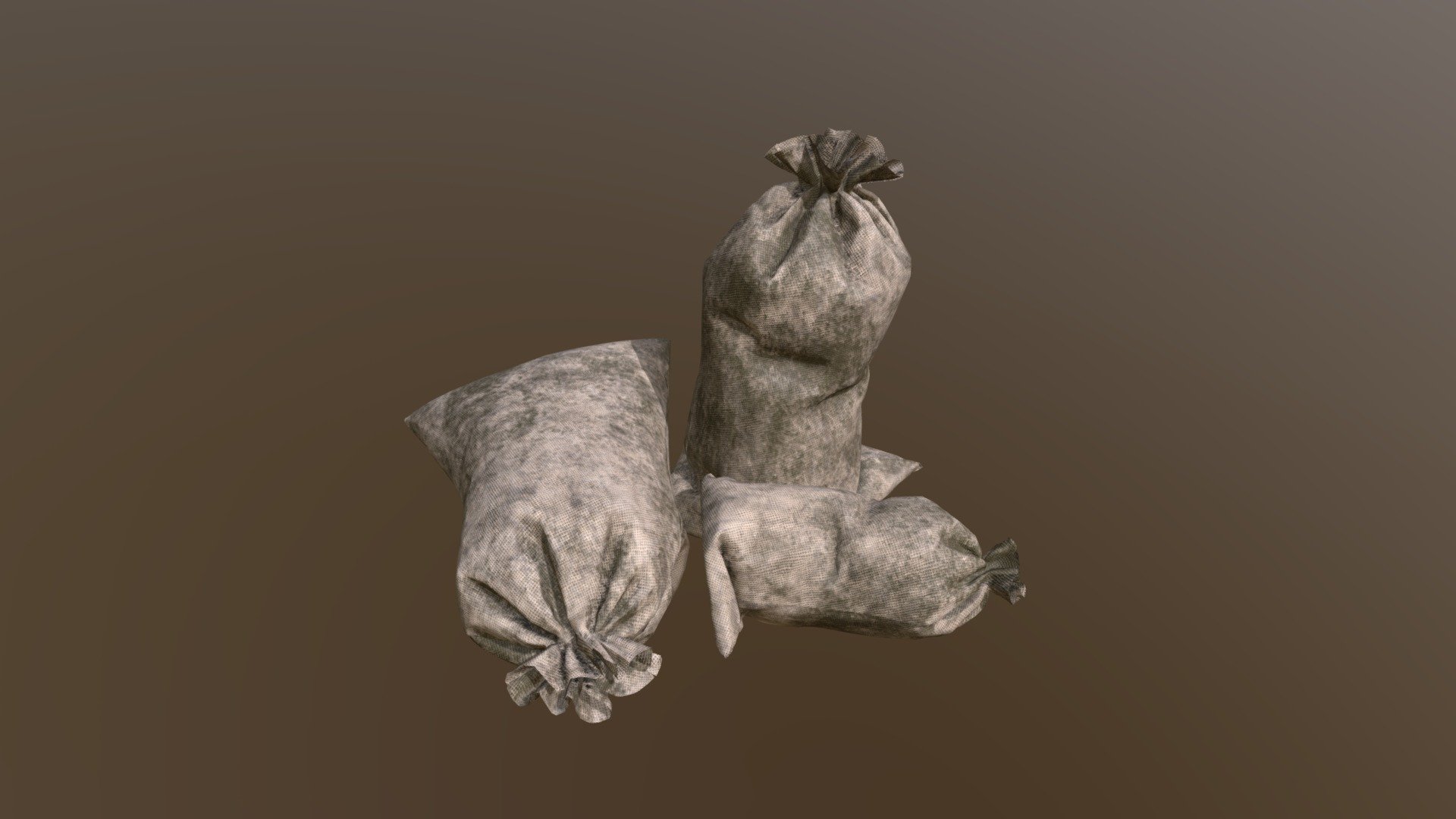 Old Burlap Bags 3D Model. This model contains the Old Burlap Bags itself 

All modeled in Maya, textured with Substance Painter.

The model was built to scale and is UV unwrapped properly. Contains only one 4K texture set.  

⦁   16004 tris. 

⦁   Contains: .FBX .OBJ and .DAE

⦁   Model has clean topology. No Ngons.

⦁   Built to scale

⦁   Unwrapped UV Map

⦁   4K Texture set

⦁   High quality details

⦁   Based on real life references

⦁   Renders done in Marmoset Toolbag

Polycount: 

Verts 8478

Edges 16485

Faces 8013

Tris 16004

If you have any questions please feel free to ask me 3d model