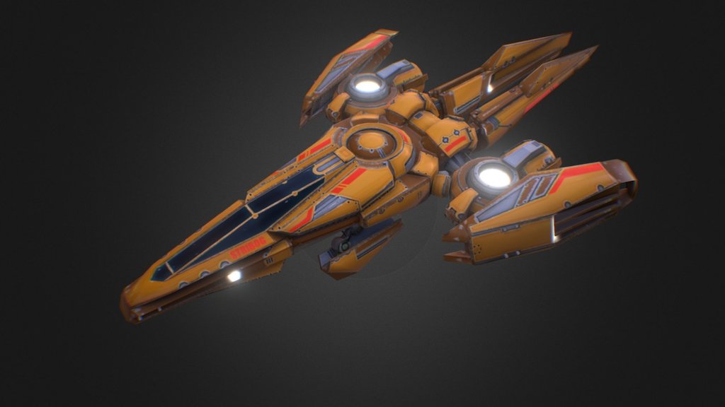 Similar to a bird of prey, the ship has a smoother design 3d model