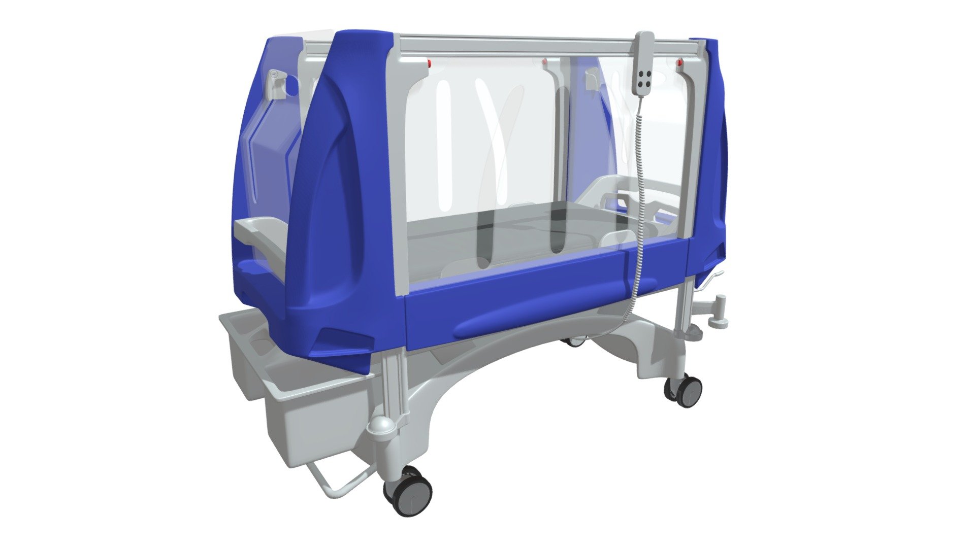 High quality 3d model of pediatric medical hospital bed.
Colors can be easily modified 3d model