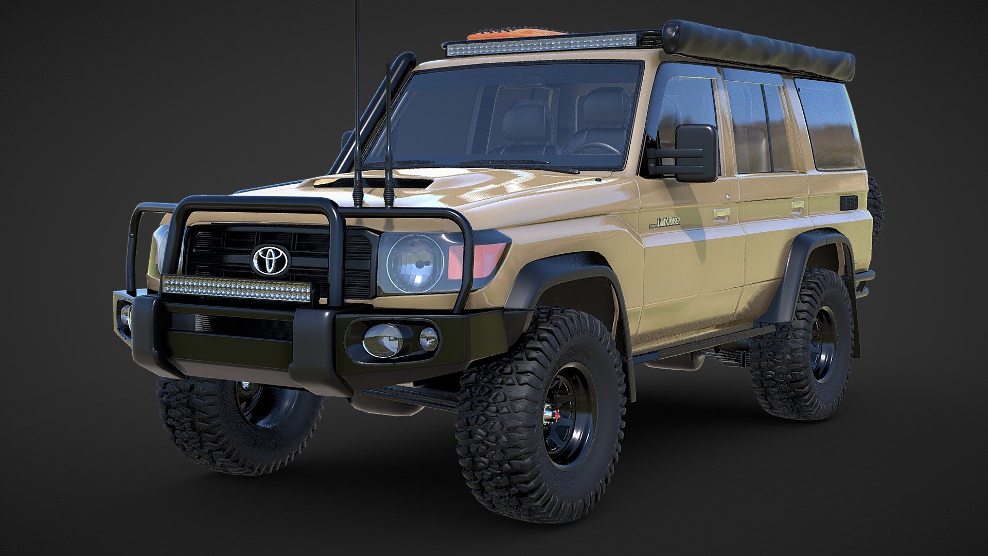 79 Series Single Cab Stock Variation - Toyota Land Cruiser 76 Series Wagon Touring - Buy Royalty Free 3D model by 4x4 Mania (@4x4Mania) 3d model