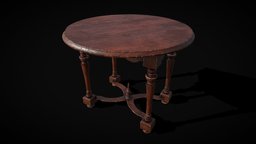 Quality Medieval Elegant Round Table wooden, dresser, small, side, viking, medieval, surface, furniture, table, round, elegant, quality, furnishings, end-table, round-table, church, living-table