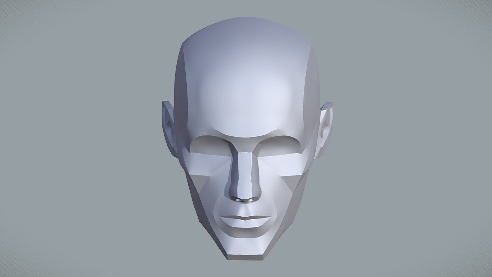 Portrait Construction foundation for artist with deconstructed cheekbones 3d model