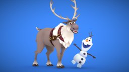 Sven & Olaf | Disney Wonderful World cute, snowman, reindeer, disney, olaf, frozen, mobilegame, sven, character, animal, funny, noai