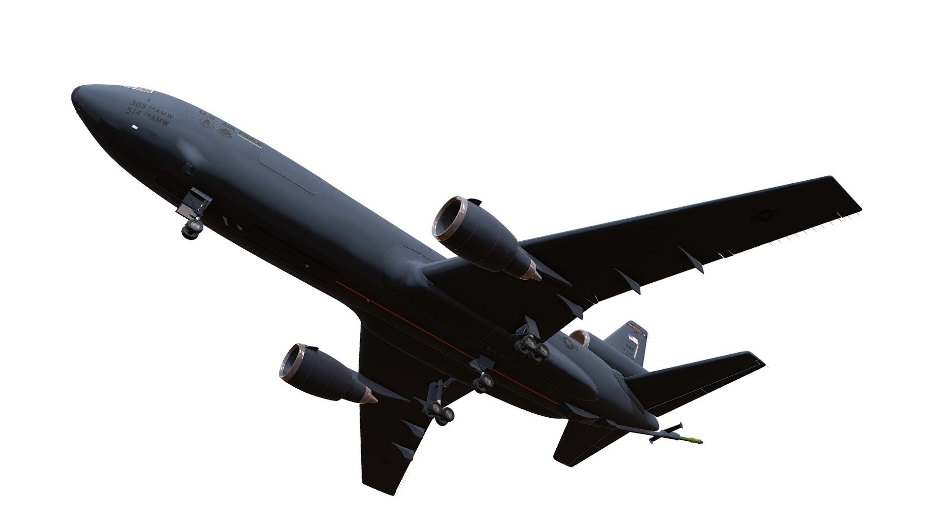 Quality 3d model of McDonnell Douglas KC-10 Extender aerial refueling aircraft 3d model