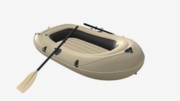 Inflatable boat 05 fishing, transport, vessel, equipment, travel, inflatable, rubber, raft, floating, leisure, nautical, sunshade, 3d, pbr, sport, boat