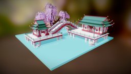 Low Poly Chinese Modular Buildings 