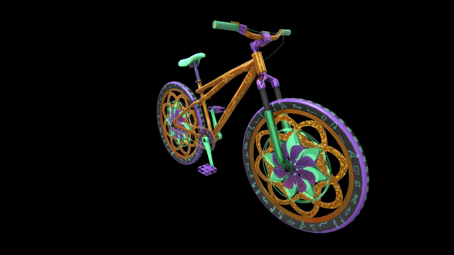 Become the pinnacle of opulence with this gold Pharaoh style bike.

Modeled in Maya and painted in Substance with PBR textures.

Includes Maya and Substance project files for easy game integration 3d model