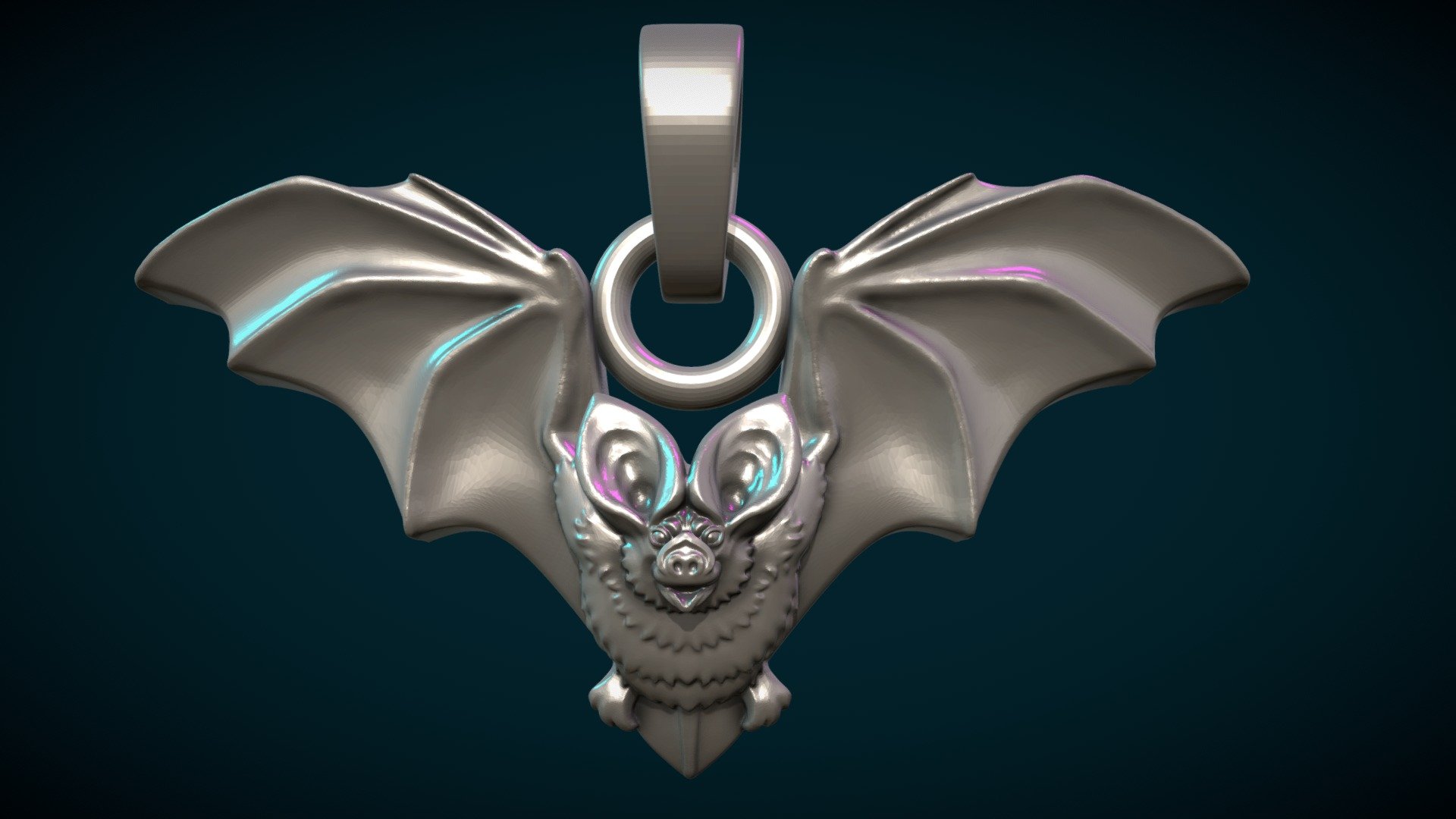 Print ready bat pendant.

Measure units are millimeters, the figure is about 3 cm in width.

Mesh is manifold, no holes, no inverted faces, no bad contiguous edges.

Available formats: .blend, .stl, .obj, .fbx, .dae

Here is two versions of the model:

1) Bat_sld_pnd. (blend, .obj, .fbx, .dae. stl) This files contain solid bat pendant, circle and bail are separate parts. The model consists of 210356 triangular faces with the base.

2) Bat_hlw_pnd. (blend, .obj, .fbx, .dae. stl) Here is hollow version of the bat.

For stl there are additional files where there is the bat without bail 3d model