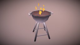 #21 Grill- Household Props Challenge 3dart, grill, props, low-poly, blender, stylized