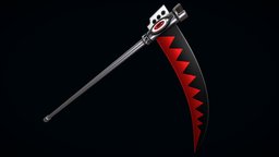 Soul Eater The Scythe spear, demonic, manga, polearm, glaive, souleater, meleeweapon, bladed-weapon, scythe-of-death, weapon, stylized, anime, blade