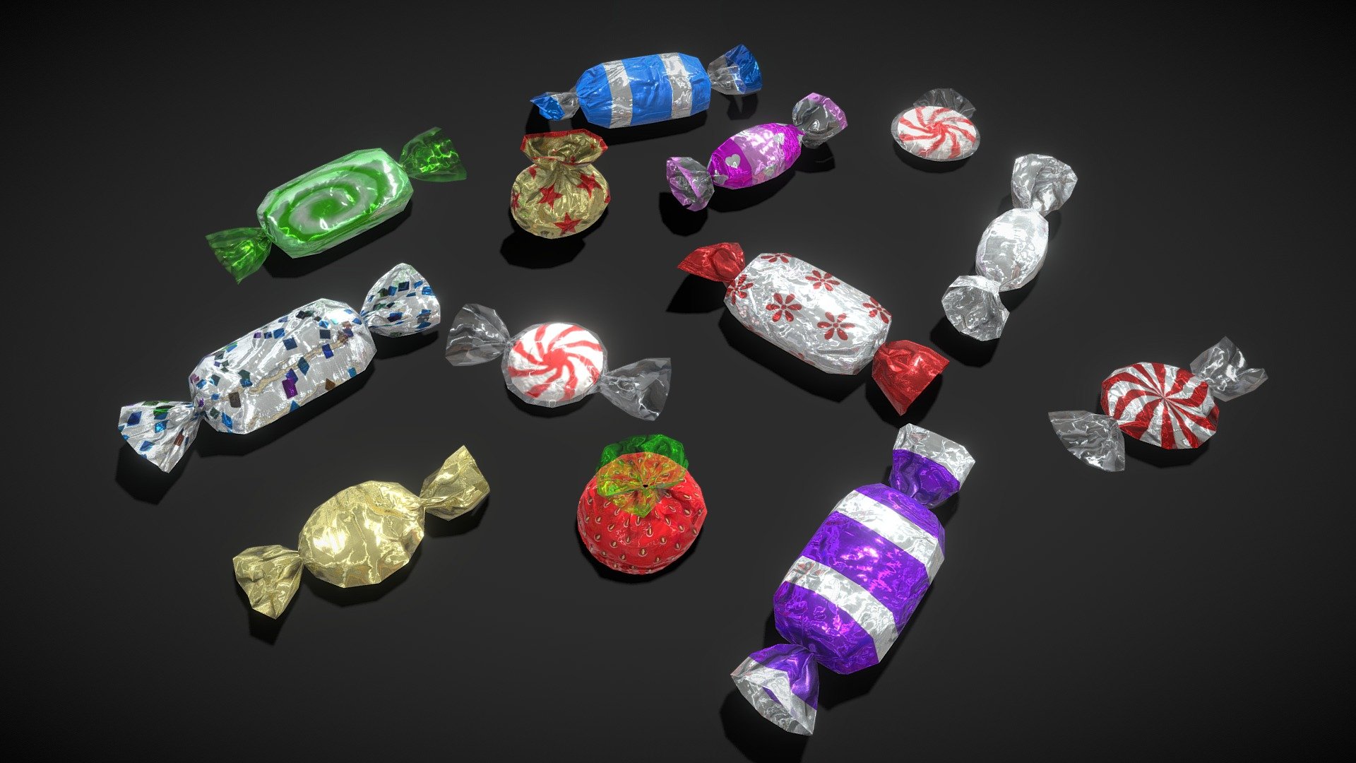 Candies Sweets - low poly pack

4096x4096 PNG texture

Triangles: 4.6k
Vertices: 2.5k

my food collection &lt;&lt; - Candies Sweets - low poly pack - Buy Royalty Free 3D model by Karolina Renkiewicz (@KarolinaRenkiewicz) 3d model