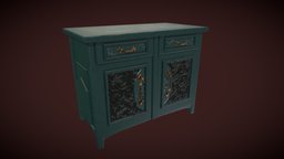 Vintage Cabinet green, victorian, steampunk, table, cabinet, kitchen, fancy, 19th-century, 19thcentury, 19century, decoration