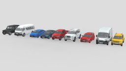 Low Poly Cars Collection 001 modern, transportation, nissan, fiat, cars, suv, van, sedan, wagon, pack, hatchback, collection, avalon, corolla, toyota, honda, mercedes, civic, patrol, duster, hiace, crossover, dacia, dacia-duster, g-class, ducato, toyota-corolla, vehicle, car, car-collection, panel-van, nissan-patrol, toyota-avalon, toyota-hiace, honda-civic, fiat-ducato, car-pack, mercedes-g-class, toyota-hillux, "hillux"