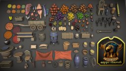 Egypt Themed Stylized 3D Modular Pack | Props ancient, assets, egypt, mapping, materials, unreal, egyptian, props, engine, modeling, game, 3d, blender, texture, pbr, design, stylized, environment