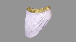 Gold Waistline Asymmetric Mini Skirt
