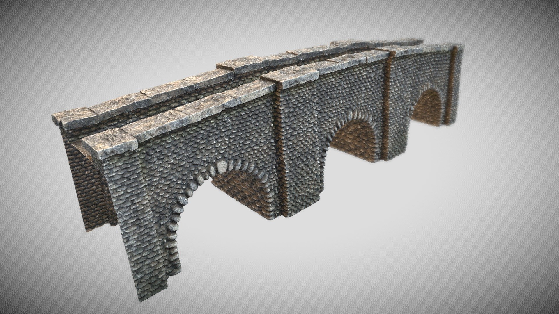 The &ldquo;Large Medieval Bridge Low-Poly Stone Game Asset,