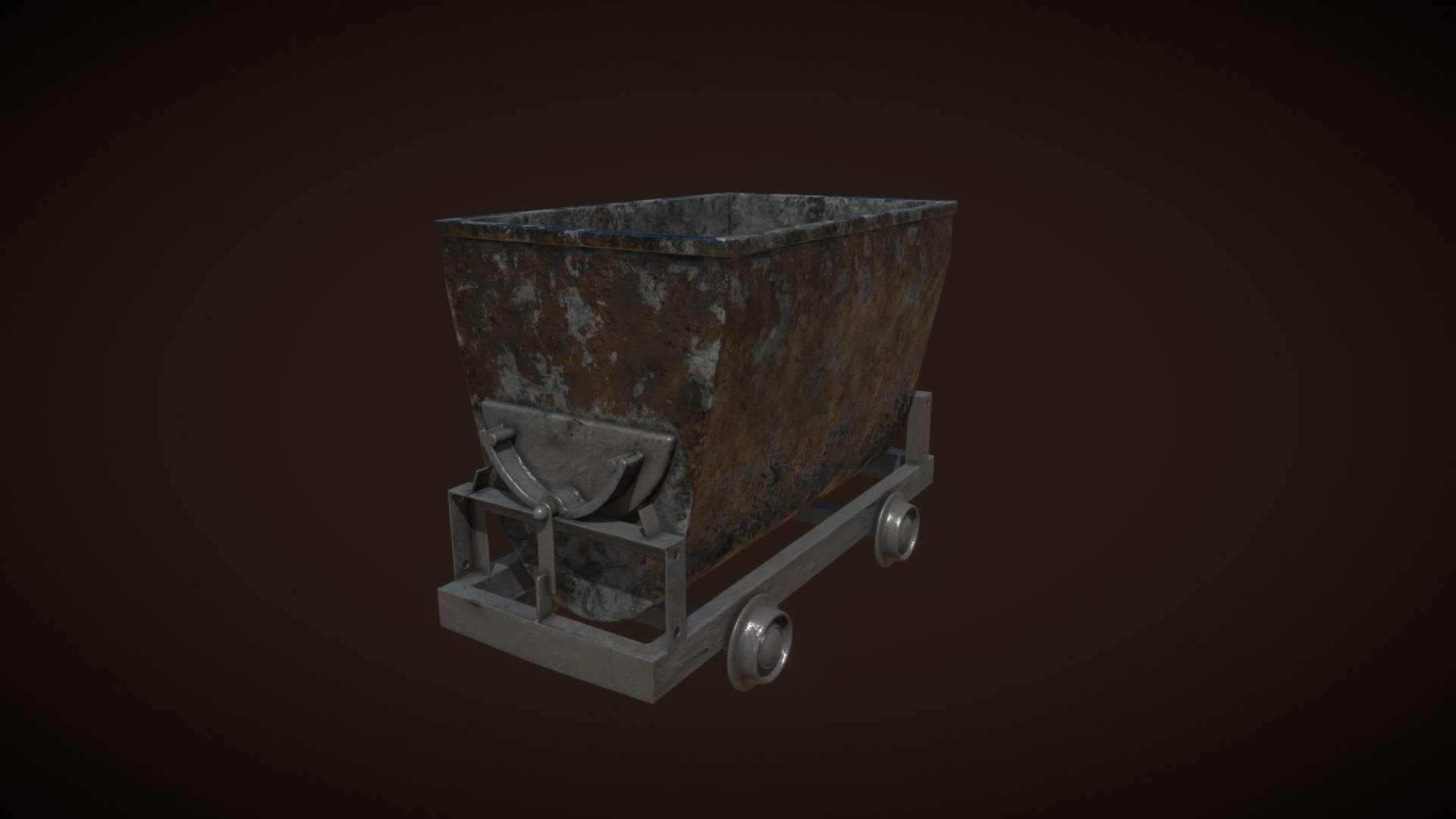 An old-fashined mining trolley. Textures used from Substance Painter and Substance Source. High poly model 3d model