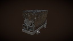 Mining trolley trolley, mine, mining, cart, miner, high-poly, old, minecart, mining-trolley, substancepainter, substance, blender, blender3d, substance-painter, highpoly