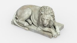 Lion / Sculpture / 3D model vr, ar, lion, statue, ue4, substancepainter, substance, unity, pbr, lowpoly, animal, sculpture