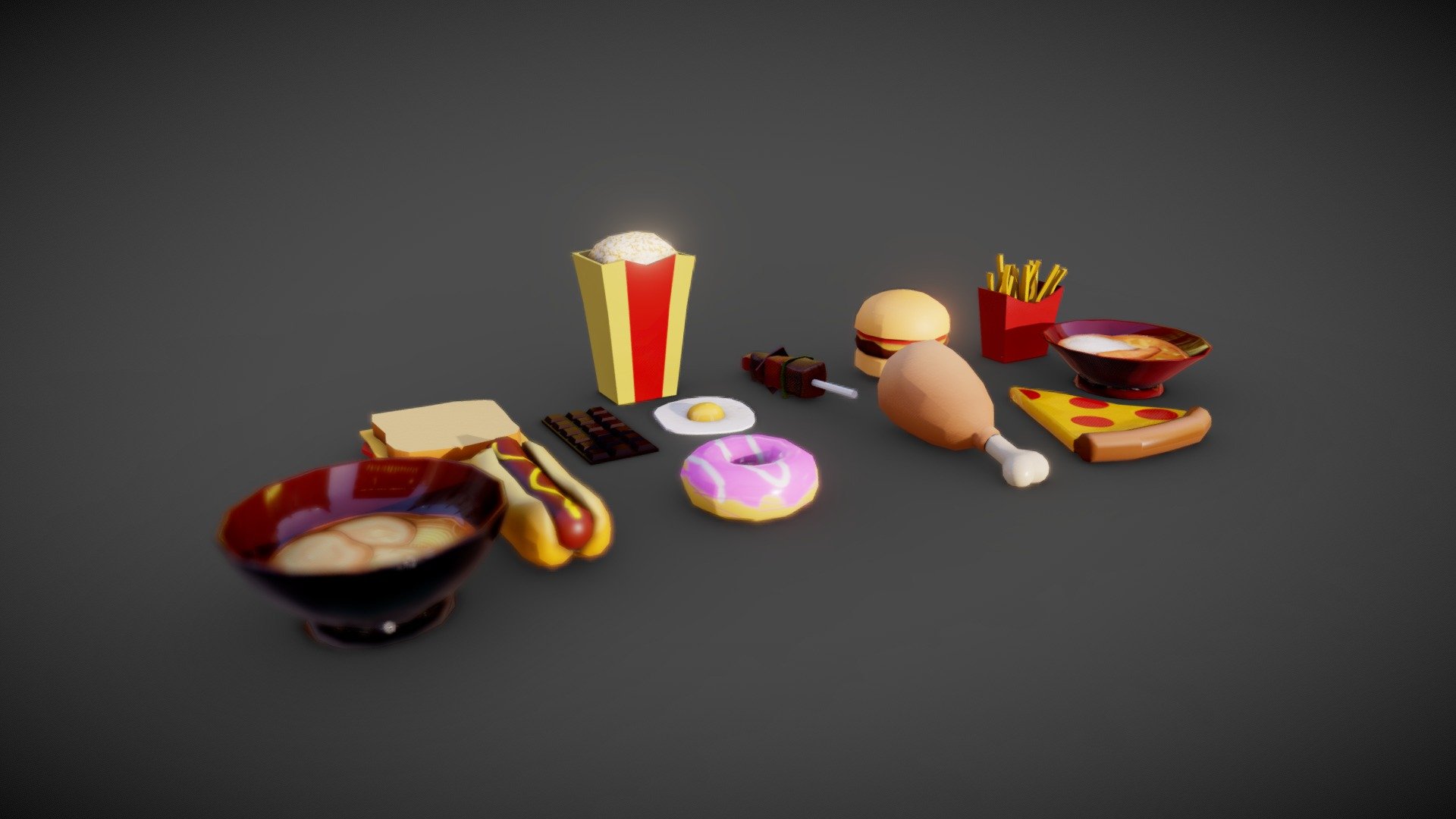 Low Poly Food Pack
AR_VR Ready - Cartoon Food Pack - Buy Royalty Free 3D model by Samad.Ahmed 3d model