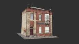 Apartment House 152 hill, flat, urban, apartment, antena, architecture, lowpoly, low, poly, house, structure