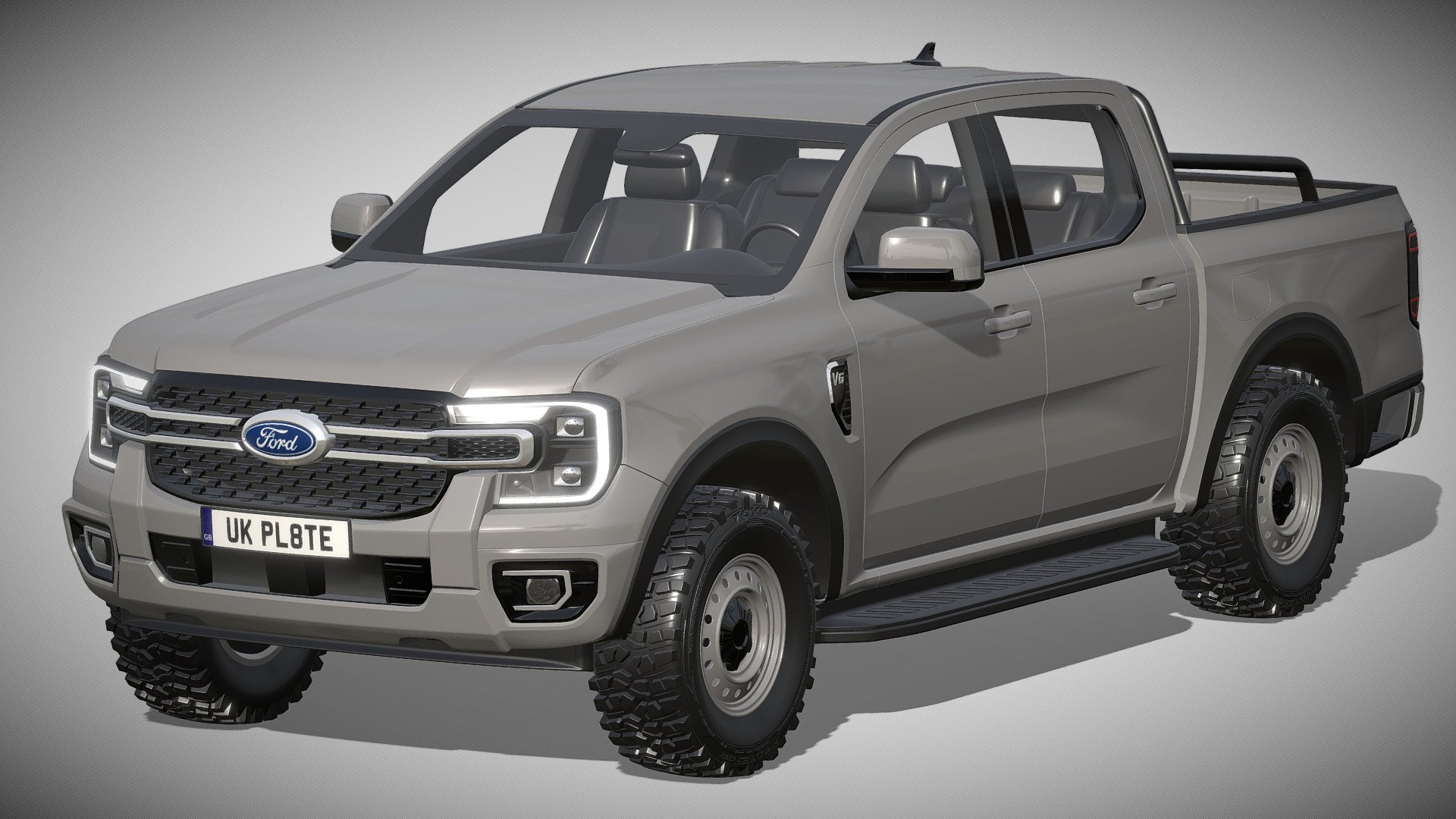Ford Ranger XLT 2023

https://www.ford.com.au/showroom/future-vehicle/next-gen-ranger/xlt/

Clean geometry Light weight model, yet completely detailed for HI-Res renders. Use for movies, Advertisements or games

Corona render and materials

All textures include in *.rar files

Lighting setup is not included in the file! - Ford Ranger XLT 2023 - Buy Royalty Free 3D model by zifir3d 3d model