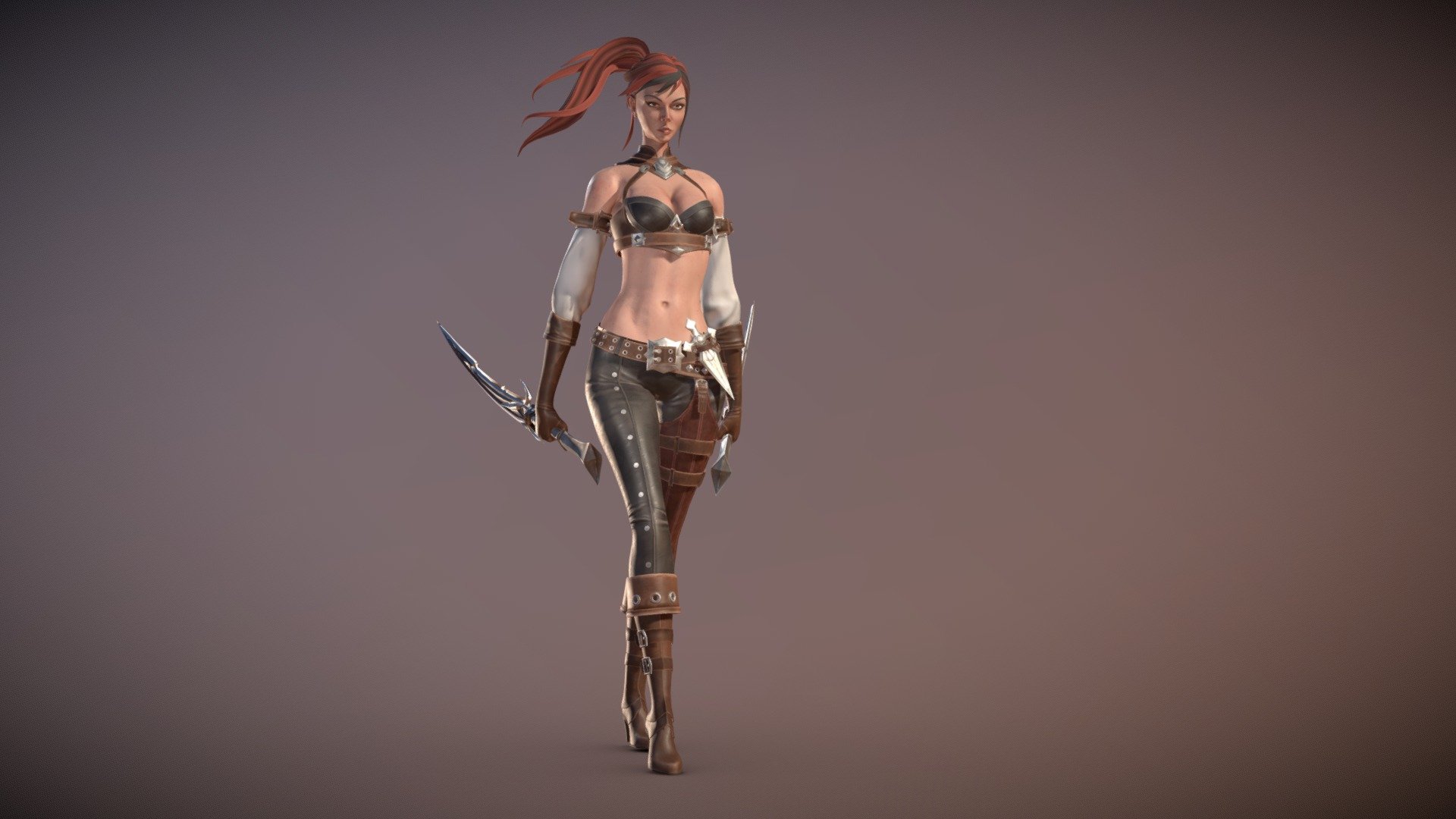 Lowpoly assassin girl character - Danger Girl - 3D model by denis.shurduk 3d model