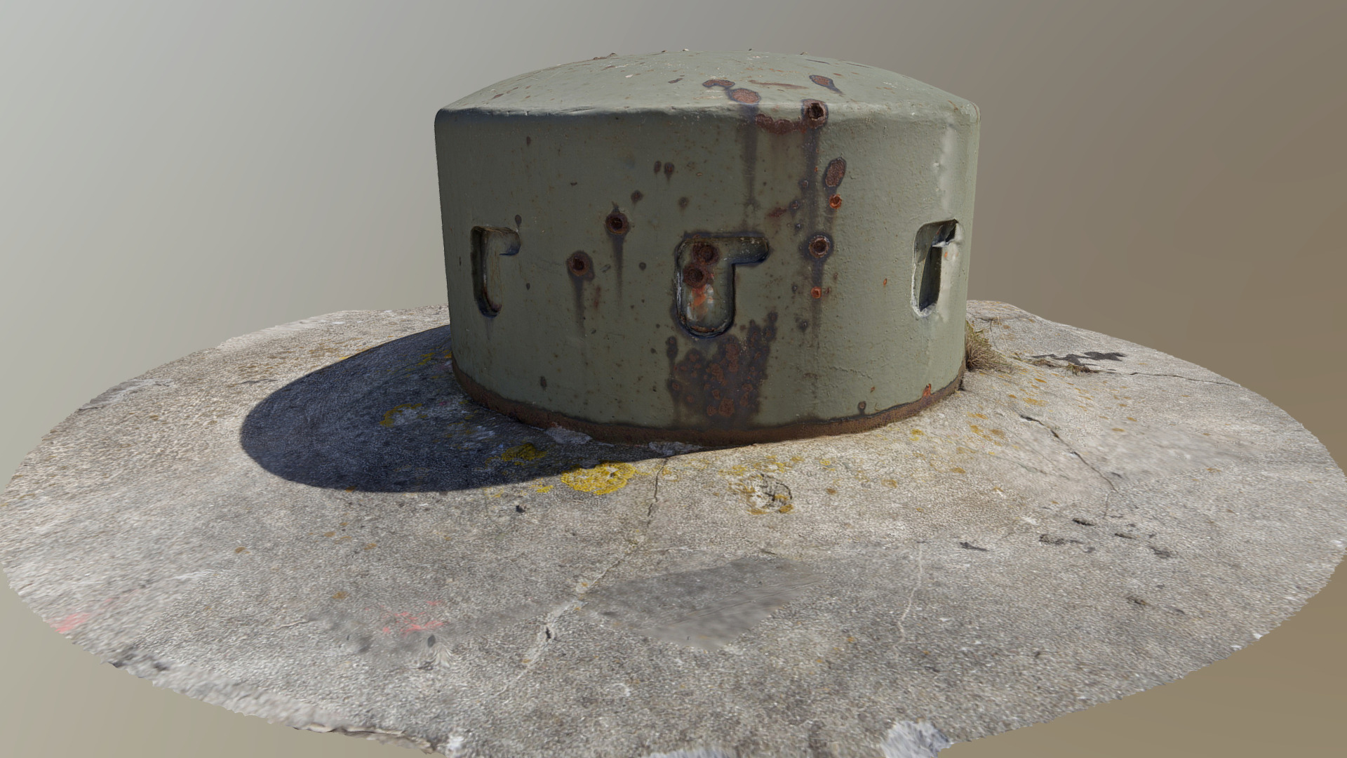 Iron cupola riddled with bullets (post WW2) in Sweden 3d model
