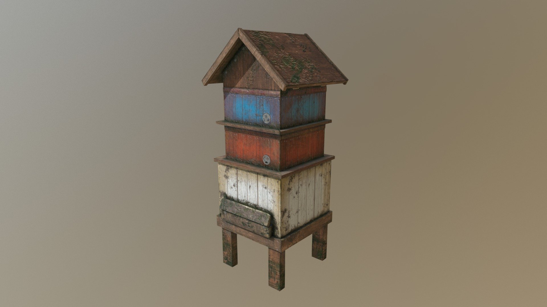Blender and Substance Painter

https://www.behance.net/gallery/76139331/Illustrations-3D-Models-for-Beekeepers-Odyssey-VRAR - LOW POLY Rustic Bee Hive - Buy Royalty Free 3D model by Anežka Hájková (@anezka) 3d model