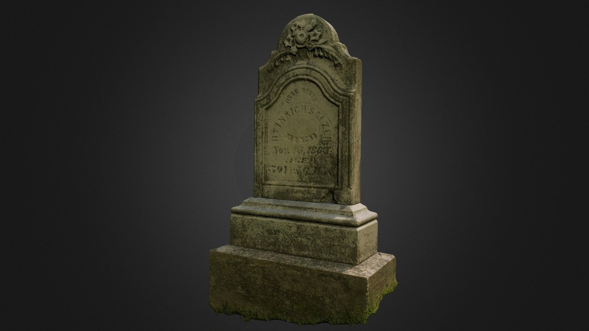 A 19th century gravestone at Mount Pleasant Cemetery 3d model