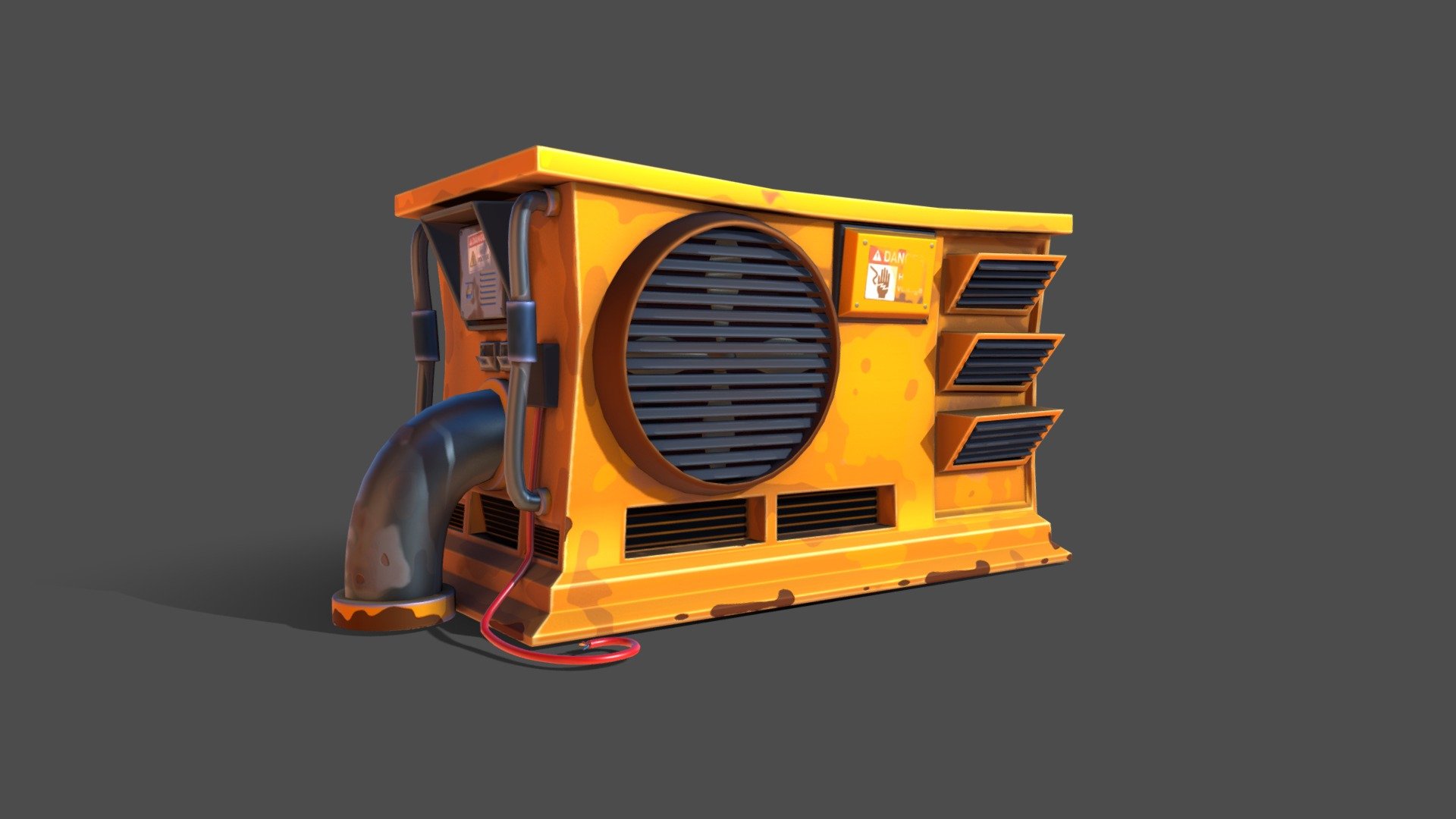 Yellow Generator Stylized - Buy Royalty Free 3D model by Polygrade3D 3d model