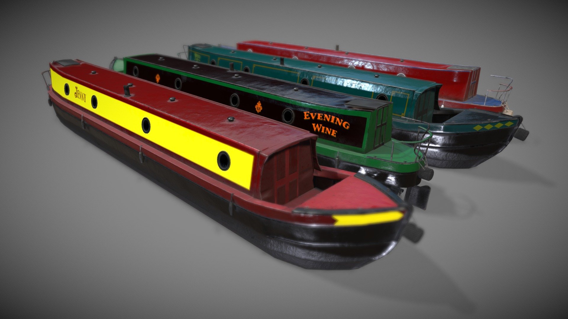 Narrowboat low poly

2976 Polys 3389 verts

Textures are 4096x4096

Also included is the .psd for ease of editing colours and decals 3d model