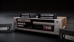 Sanyo VCR 4500 Betacord vintage, retro, transparent, cassette, vcr, emmisive, vhs, substance, blender, substance-painter, technology, plastic