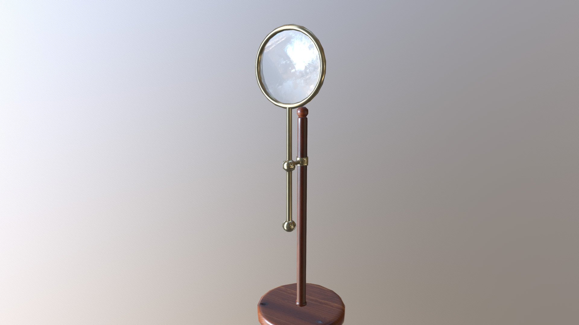 An antique desktop magnifier, with refraction 3d model