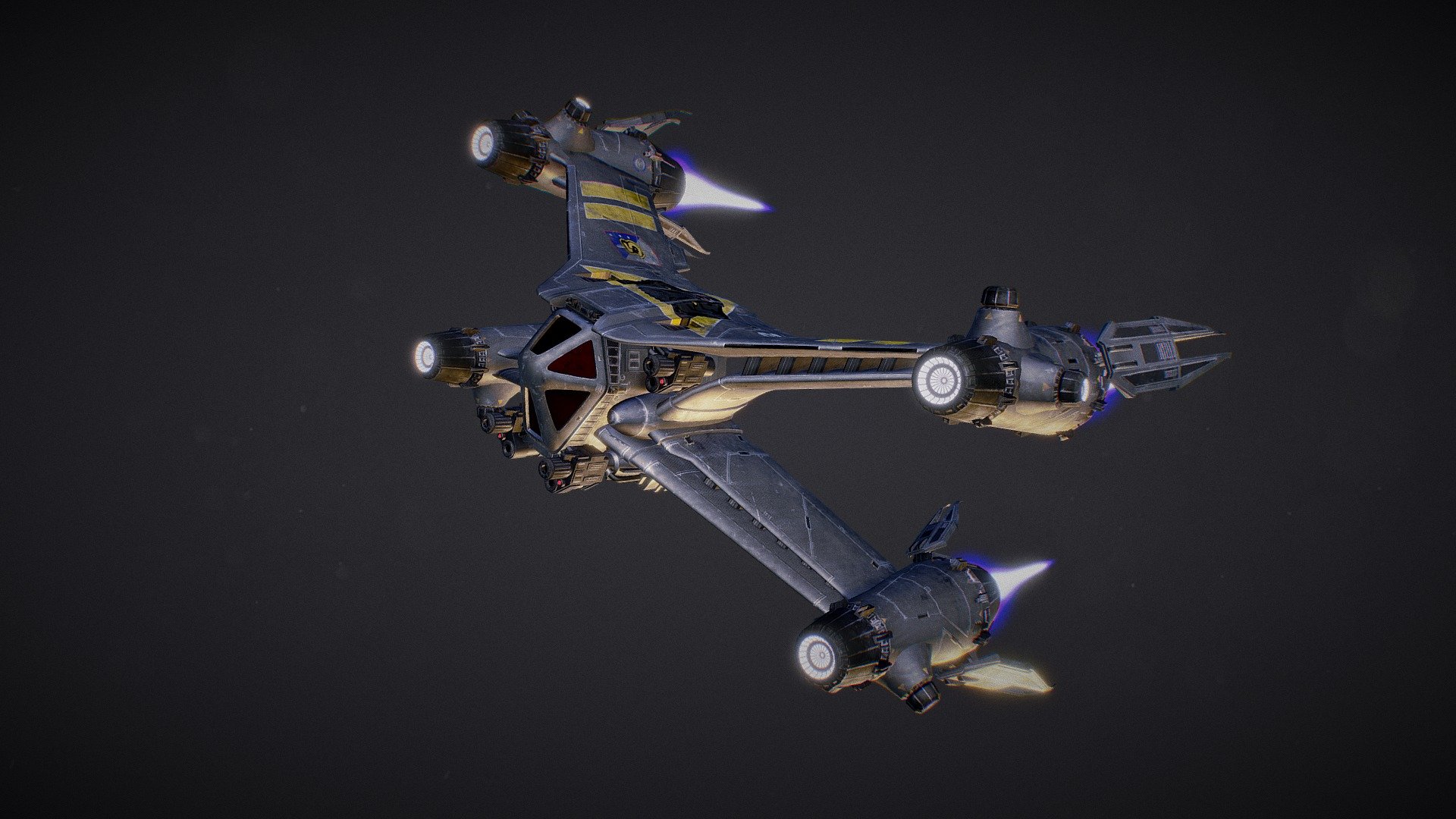 The Mk2 SA-23E Mitchell-Hyundyne Starfury is the Earthforce standard non-atmospheric deep space fighter from the 90's sci fi TV show Babylon 5. 

The model was modelled in Cinema 4D, UV's in Maya and texured in Substance Painter and Photoshop. 
My goal in this project was to learn Substance Painter. 

Hope you like :) - Star Fury - 3D model by Remi (@dreamleech) 3d model