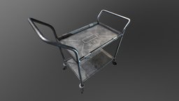 Medical Portable Work Tables work, portable, dirt, tables, chrome, hospital, props, metall, game, medical, steel