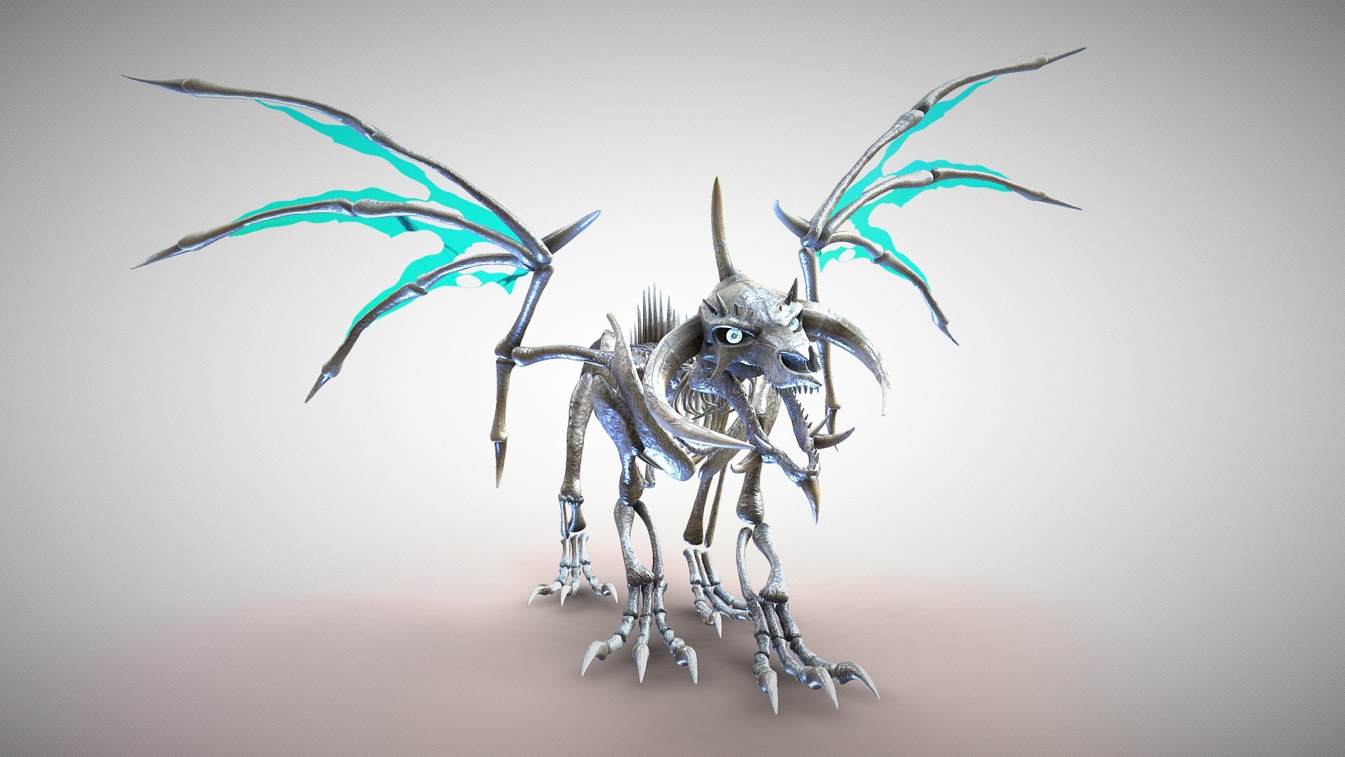 I wanted to make a dragon but an undead skeleton dragon seemed like more fun.

I zeremeshed the sculpt for posing, texturing and a smaller upload file size 3d model