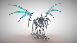 Undead Frost Wyrm skeleton, undead, wyrm, flyingcreatureschallenge, creature, monster, fantasy, dragon