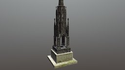 Cemetery Monument, Hull victorian, monument, hull, cemetery, spring, bank, gothic, metal, iron, funerary, 19th-century, revival, architecture, blender