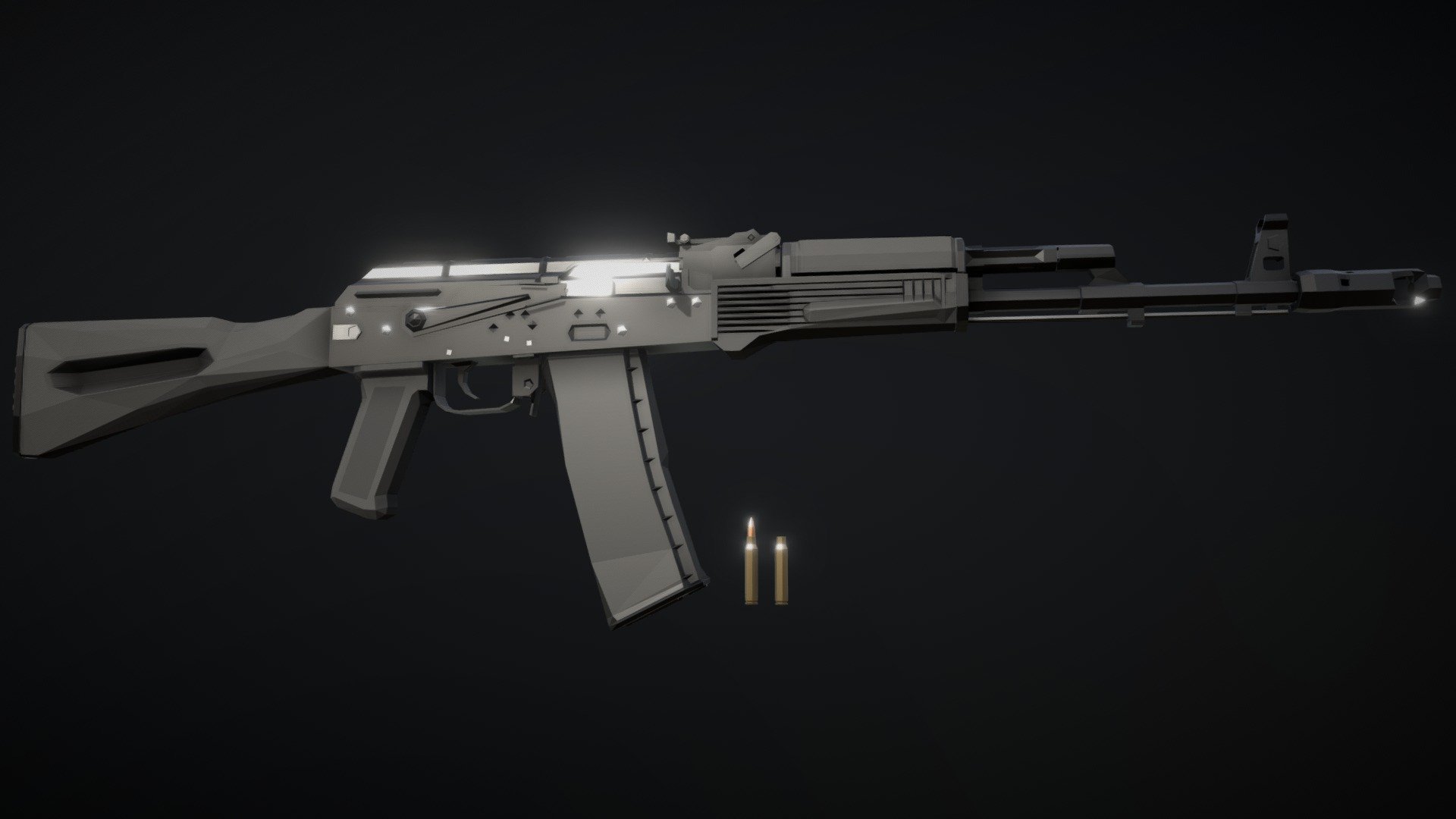Low-Poly model of the AK-101, an AK variant derived from the AK-74m, but chambered in 5.56x45mm 3d model