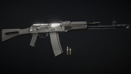 Low-Poly AK-101 ak, 556, akm, lowpoly, 100-series