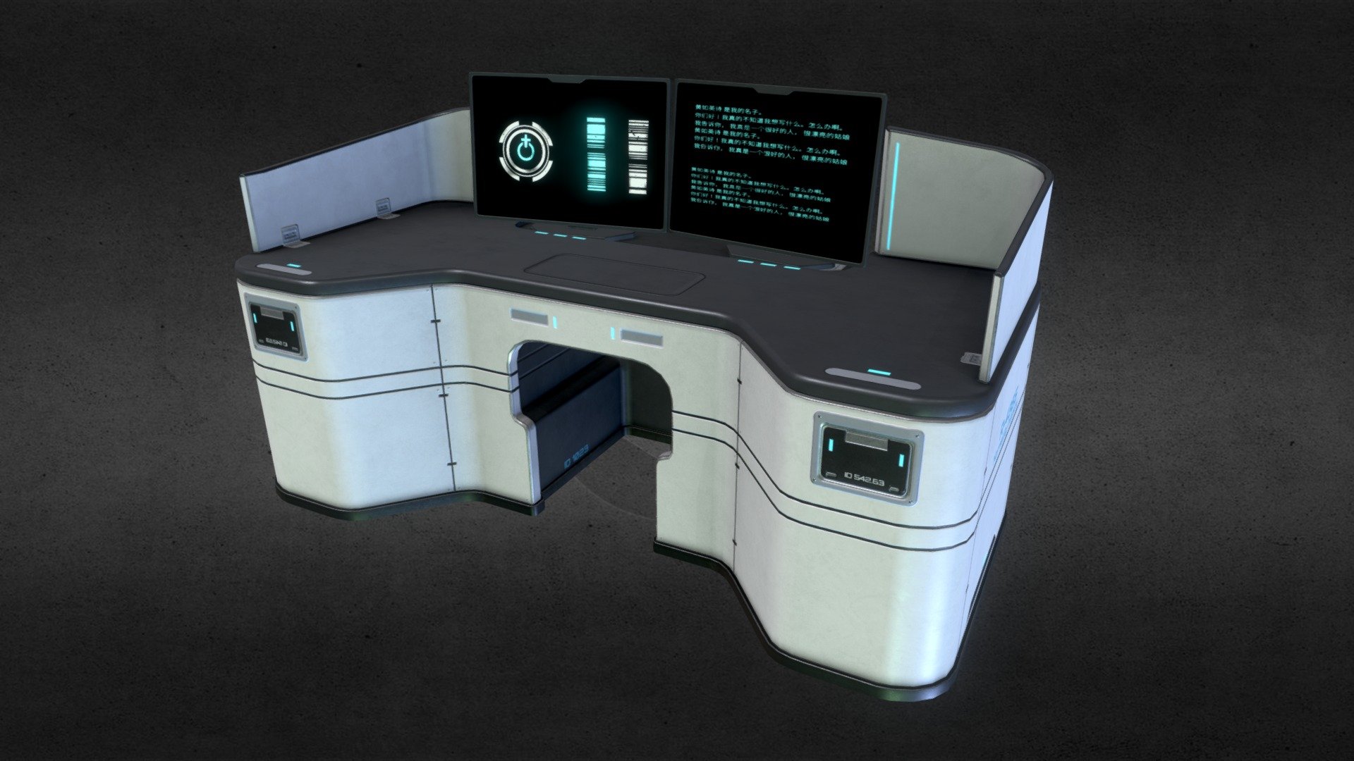 its a scifi desk yey okay thanks for view ask whatever you want i reply or nah we'll see - Sci-fi Desk - Buy Royalty Free 3D model by thiezubu 3d model