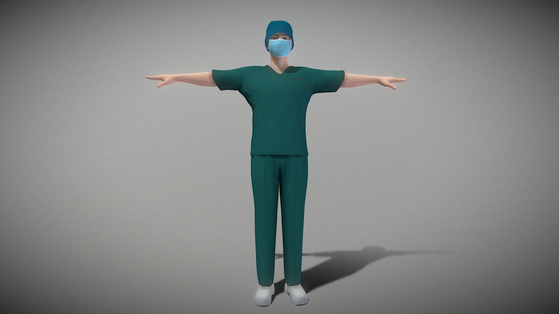 This is an Operating Room Male Doctor. It contains 9 animations such as walking, talking, running, waving, idle, etc. I hope you will like it.

1 material with 2048 * 2048 textures.

Triangles: 12835  Vertices: 6638

(Viewer Setting above are just a preview and may vary drastically depending on your lighting and shading setup on the final application)

If you have any questions, please feel free to contact me.
 
E-mail: zhangshangbin1314159@gmail.com
 - Operating Room Doctor - Buy Royalty Free 3D model by Zhang Shangbin (@zhangshangbin1314159) 3d model