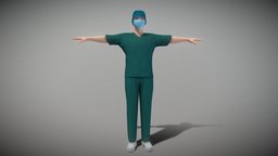 Operating Room Doctor room, toon, operation, people, doctor, nurse, staff, hospital, uniform, operating, character, cartoon, low, poly, man, medical, male, operate